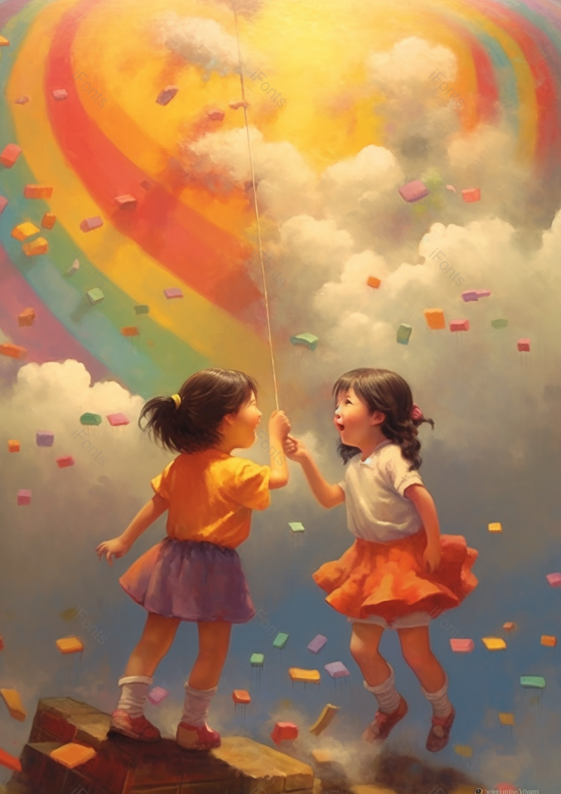 儿童节幼儿园儿童小孩游玩嬉戏可爱唯美插画,插画/手绘图,插画/手绘图库,插画/手绘图下载,插画/手绘